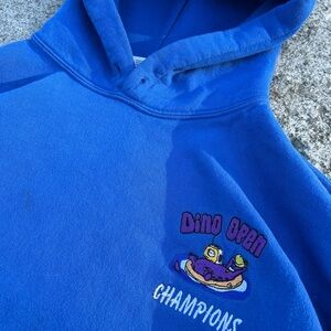 Y2K Blue Dino Open Hoodie